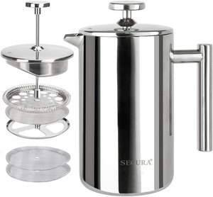 17oz French Press Coffee Maker-2 Screens,Stainless Steel Insulated Coffee Press 