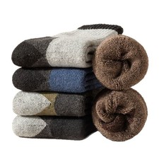 5Pairs Men Winter Warm Thermal Lambs Wool Merino Crew Heavy Duty Boot Socks 7-11