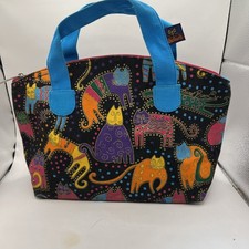 Laurel Burch Feline Travel Cosmetic Bag 12  Wide 8  Tall