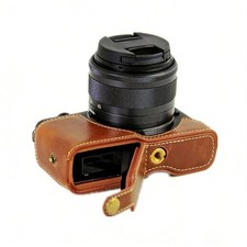 For Canon EOS M200 M100 M10 Leather Case Camera Bag Base Cover shell black