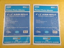 2 Pioneer Pocket Photo Album Refills 4" x 6" 10 Sheets 20 Pages For ST-400