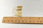 14K Yellow Gold Teardrop & Ribbed Fan Dangle Drop Earrings Set 2 Pairs 2.05g — photo 7
