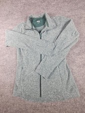 Duluth Trading Women's Small Full Zip Fleece Jacket Gray Heather Thumbholes EUC