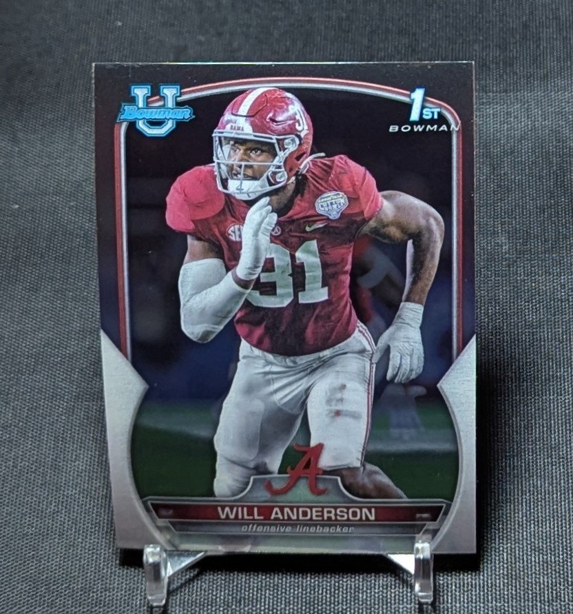 Will Anderson Jr 1st Rookie 2022 Bowman Chrome University Card 52 Texans/Alabama