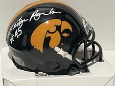 MERTON HANKS Signed Autographed Auto Iowa Hawkeyes Mini Helmet PSA/DNA COA