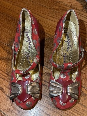 Irregular Choice Women's Skull And Heart Red Pumps, Size 38/US 8