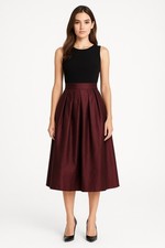 Lauren Ralph Lauren Formal Evening Midi Gown Dress  NWT  Size 12 Burgundy Black