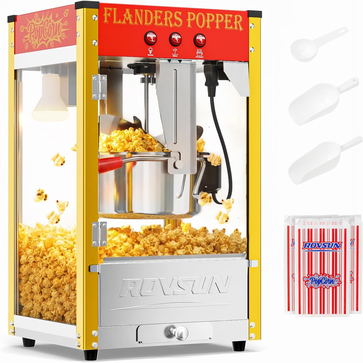 Commercial Popcorn Maker Machine 10 Oz 800W, Theater Style Popper for 40 Cups