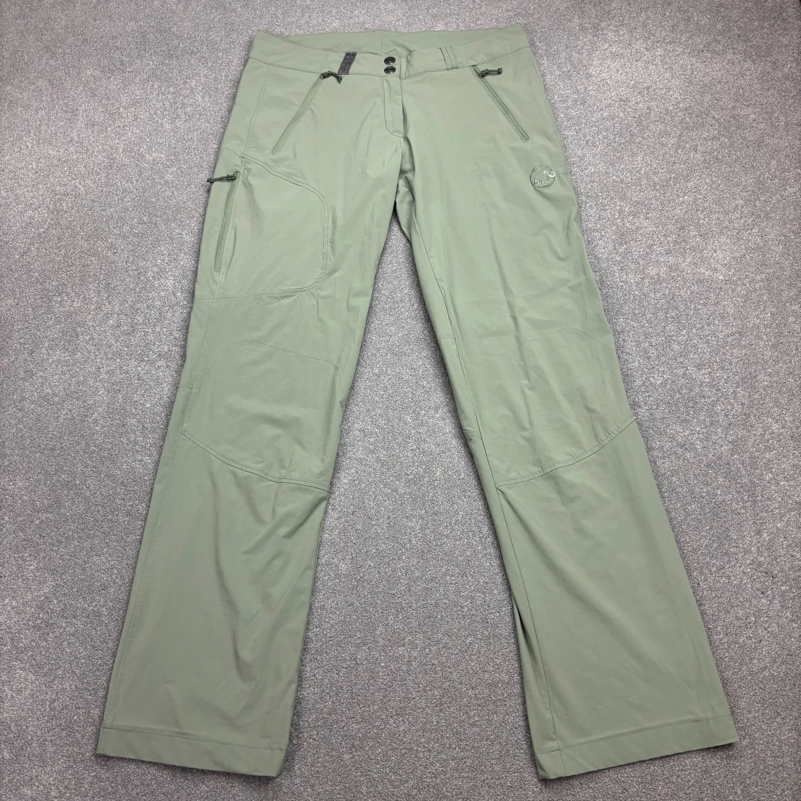 Mammut Trousers Womens Medium Green Hiking Mountain Outdoors Rain Pants Lady