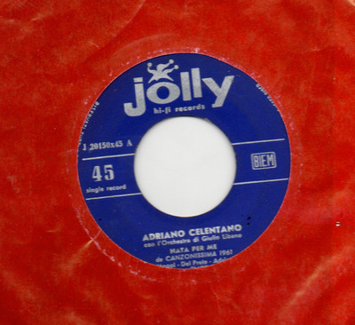 ADRIANO CELENTANO  disco 45 giri  MADE in ITALY  Non esser timida + Nata per me
