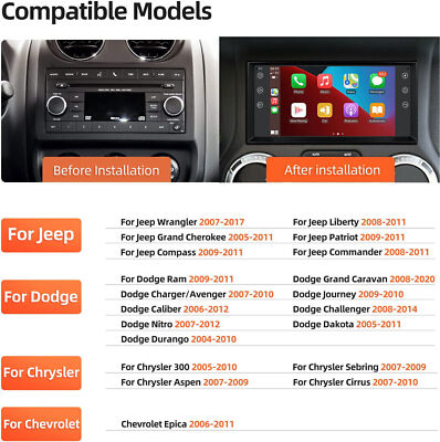 7 Inch Android 13 Car Stereo For Jeep Grand Cherokee WK 2005-2010 - GPS, Carplay, Bluetooth