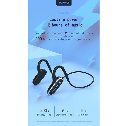 Auricolare Bluetooth Auricolare a Conduzione Ossea con Microfono per Cellulari - Foto 9 di 13