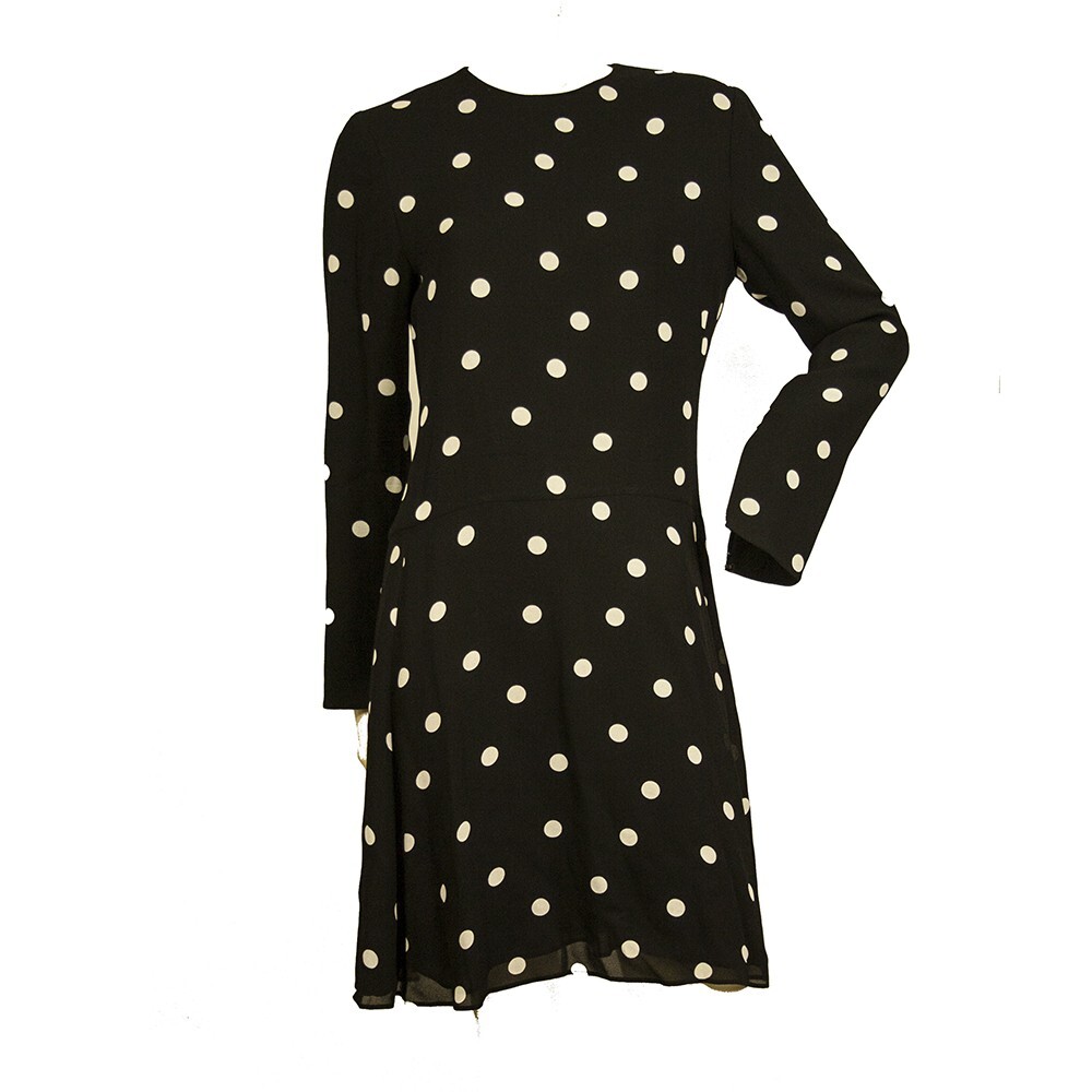ワンピース SAINT LAURENT Black Crepe Mini Dress SAINT LAURENT Plunge-Neck Crepe Mini Dress | endource