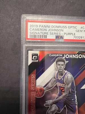 2019-20 Optic Cameron Johnson Rookie Auto Purple Prizm PSA 10 Gem