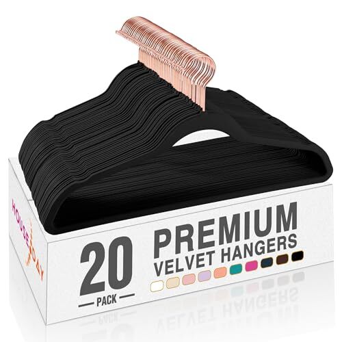 Velvet Hangers 20 Pack Premium Clothes Hangers Non-Slip Felt Hangers Sturdy B...-image