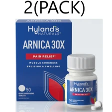 2 PACK Hyland's Arnica 30x Pain Relief 50 Quick Dissolving Tablets ~ Exp. 4/2027
