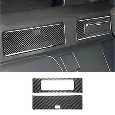 2Pcs Carbon Fiber Interior DVD&Storage Box Cover Trim For Nissan 350Z 2003-2009
