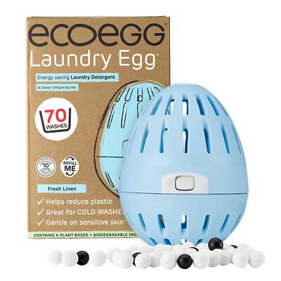 Ecoegg Laundry Egg Fresh Linen Detergent Hypoallergenic 70 Washes Refillable