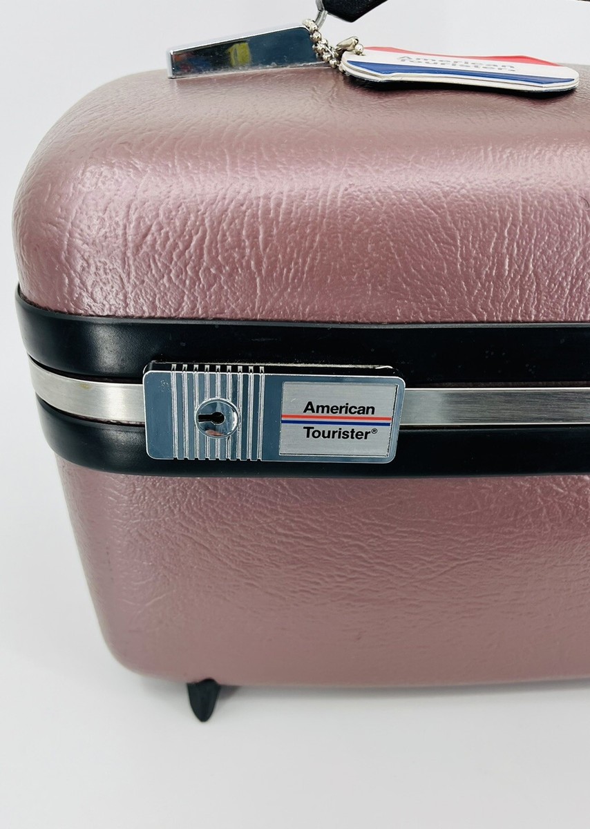 Vintage American Tourister Purple Pearl Cosmetic Makeup Train Case