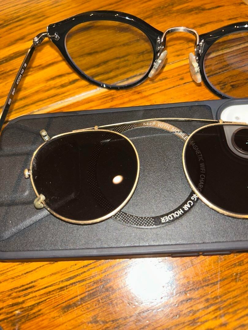 Oliver Peoples OP-505 genuine clip-on sunglasses Teardrop