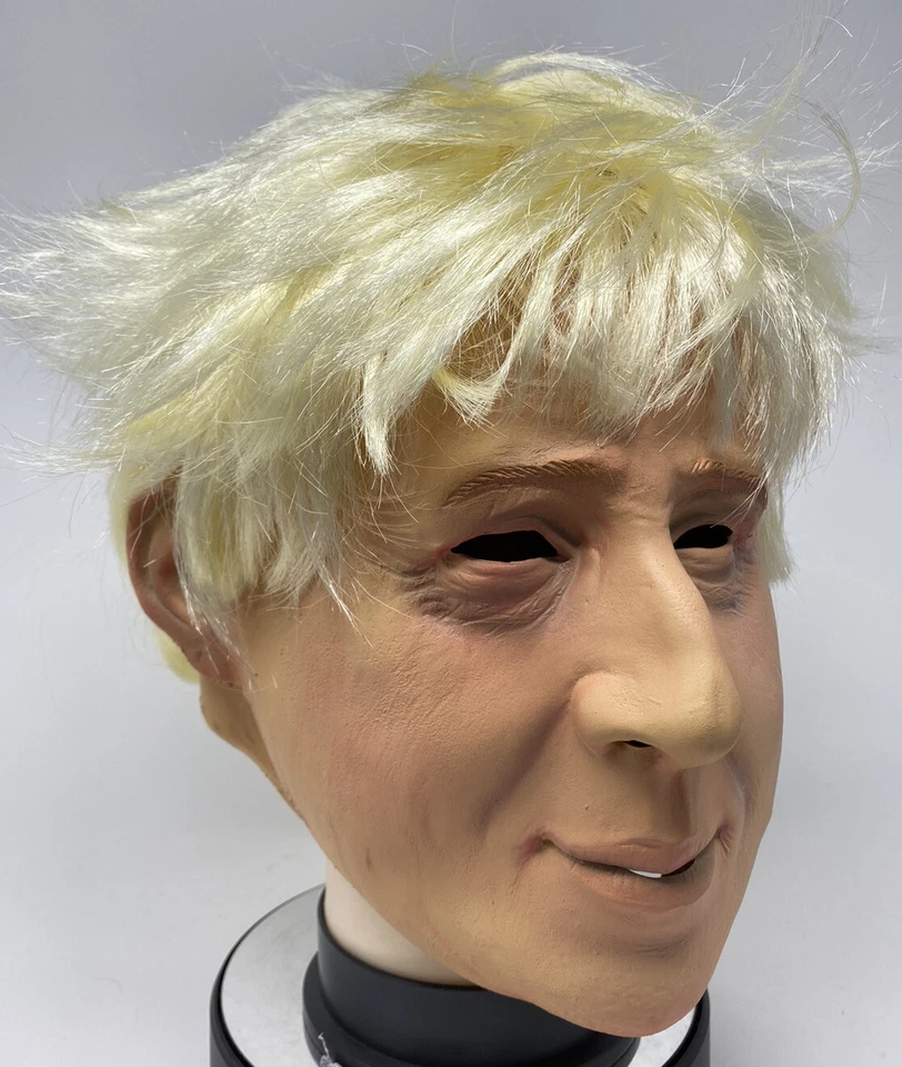 Máscara Boris Johnson Primer Ministro Británico Celebridad Peluca Rubia Cabello Foto 2 de 4