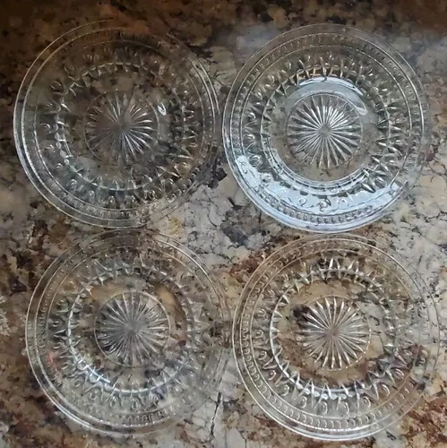 Vintage Colony Park Lane Clear Salad Plate 8 1/2" Arch Dots Indiana Depression
