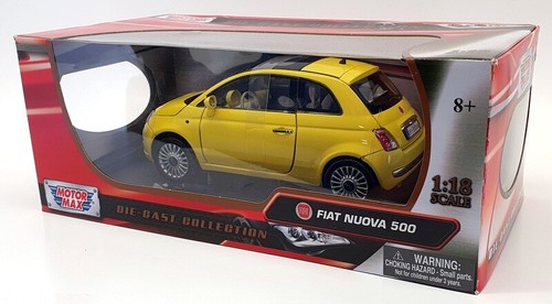Motor Max 1/18 Scale Diecast 79163YL- Fiat Nuova 500 - Yellow - Picture 5 of 5
