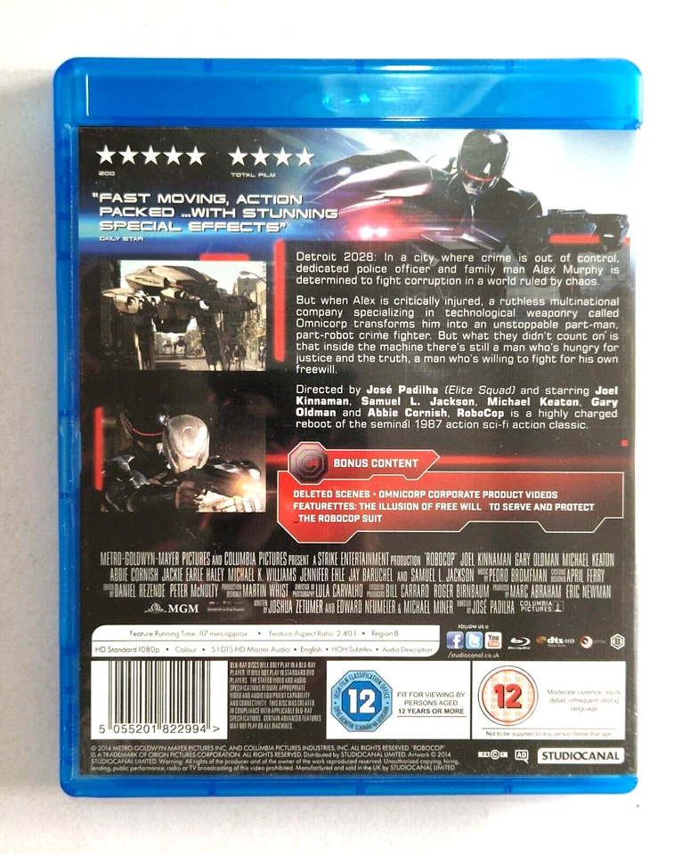 RoboCop BLU RAY 2014 Remake Film - Image 2 of 3