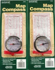 SPECIAL 2 Pack of Clear Map Reading Compass from Safesport with Free Shipping 