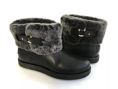 UGG CLASSIC MINI BERGE BLACK WATERPROOF LEATHER Boot US 9 / EU 40 / UK 7