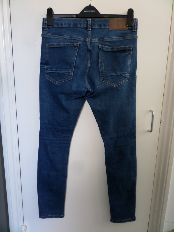 PRIMARK Stretch Super Skinny Distressed / Ripped Denim Jeans - W: 30