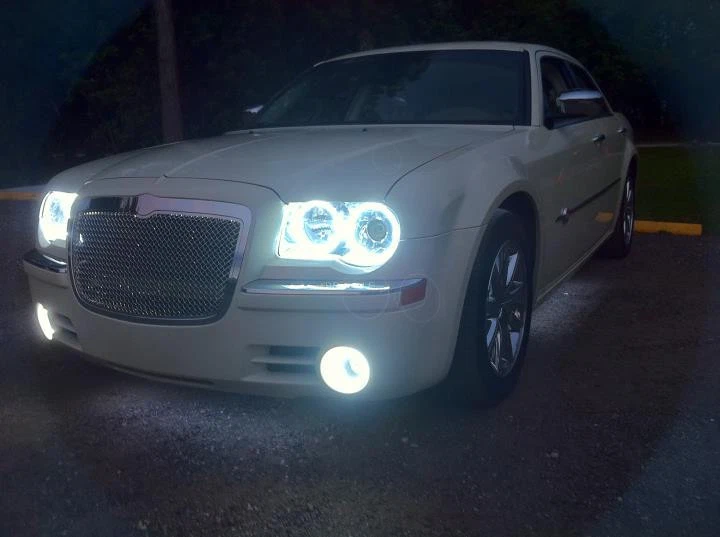 2005-2010 Chrysler 300C Weiß Plasma Scheinwerfer + Nebel Halo Ringe Set By - Bild 4 von 4