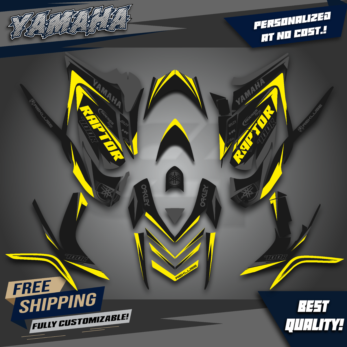 Kit Autocollant Graphique AMR Racing Pour Yamaha Raptor 700 2006-2012 - Style TOXICITY - Neuf
