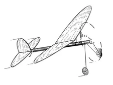 Baby Buzzard Rubber F/F 16" Wingspan RC Model Airplane Printed Plans & Templates