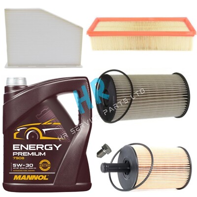 5L MANNOL 5W30 & FILTERS FULL SERVICE KIT FOR VW SCIROCCO 2.0 TDI 08-17