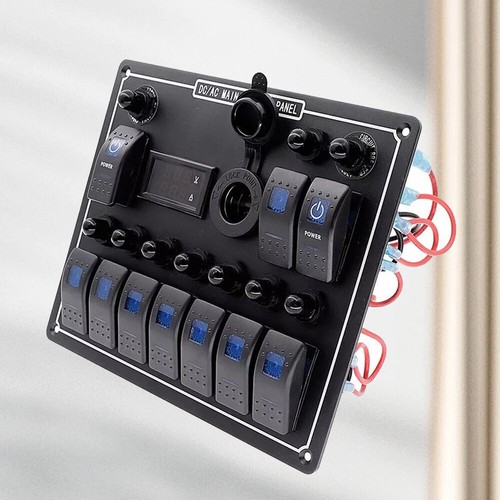 10 Gang Switch Panel Marine Boat 12V-24V LED Rocker Control Panel USB ChargerHAl - Picture 3 of 14