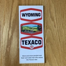 Texaco Map Wyoming Cheyenne Casper Gillette Laramie 1969 Gas Oil Advertising