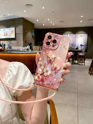 Stoßfeste Handyhülle Schmetterling Blumen für iPhone Redmi VIVO Galaxy Infinix