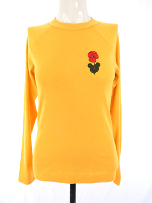 Mini Rodini T Shirt Langarm Pullover Mohn bestickt 100% Wolle Größe S