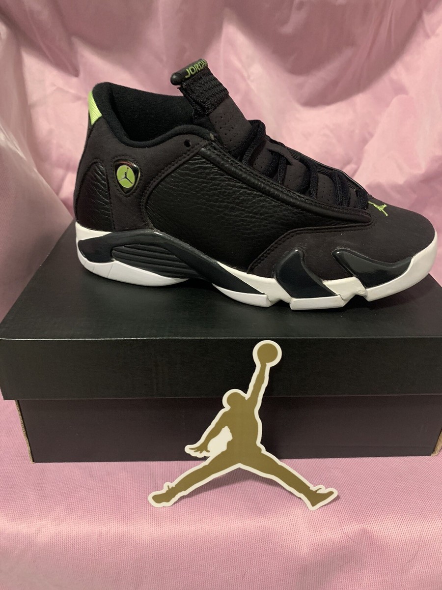Nike Air Jordan 14 Retro BG Indiglo Black green 487524-005 Nike Air Jordan 14 Retro BG Indiglo Black green 487524-005