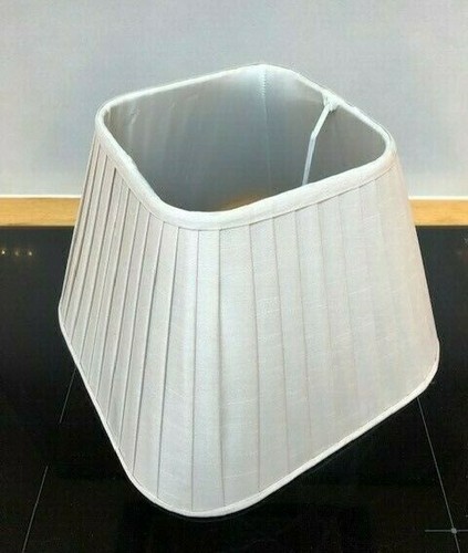Dove Grey Pleated Square Fabric Lampshade 30cm Wide, 21cm Tall - Picture 6 of 10