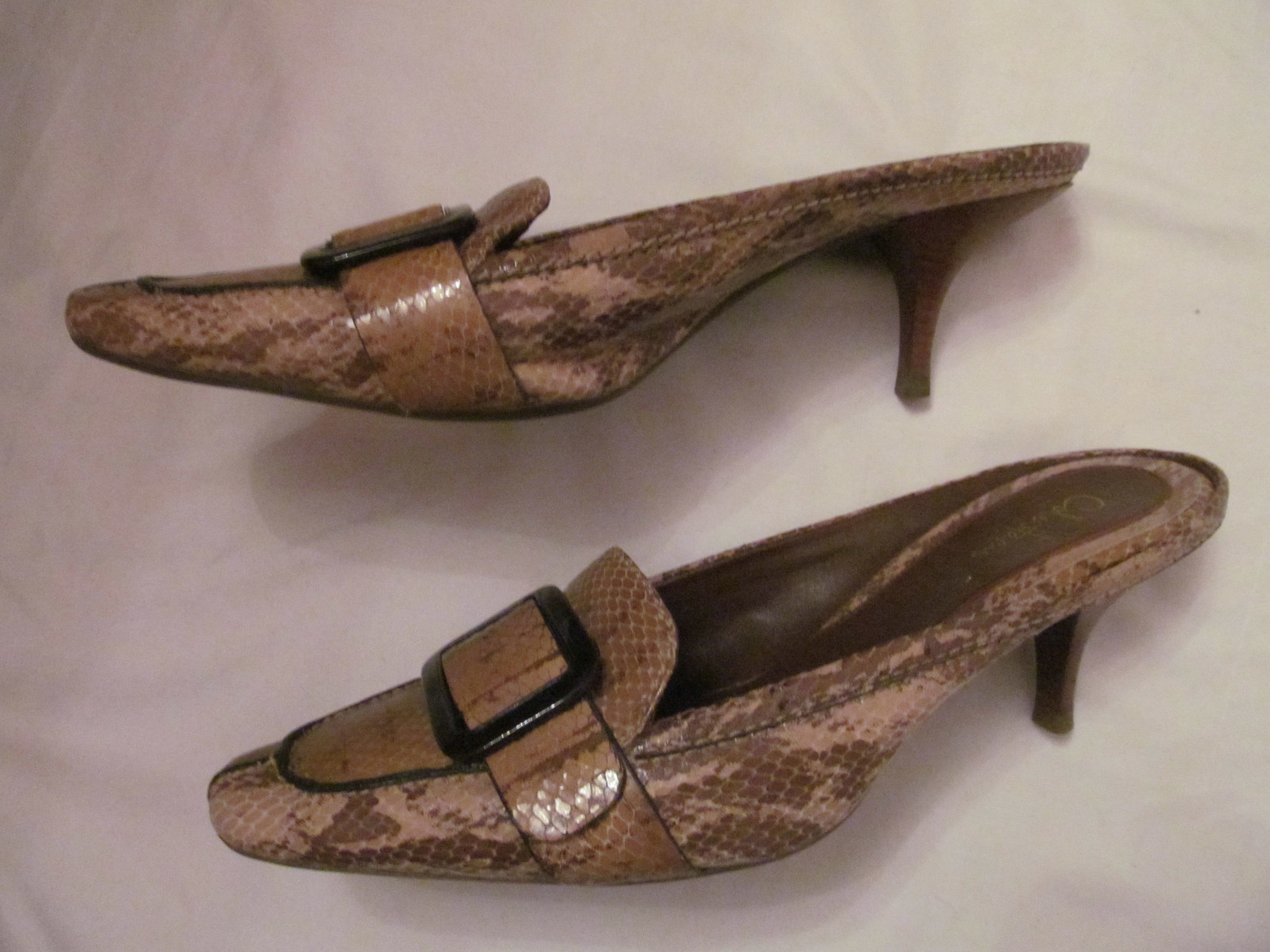 COLE HAAN snake python leather front lucite buckl… - image 4