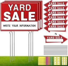 14Pcs Estate Sale Signs 17" X 13" Arrows Yard Sign Double Sided Wth Metal Stake