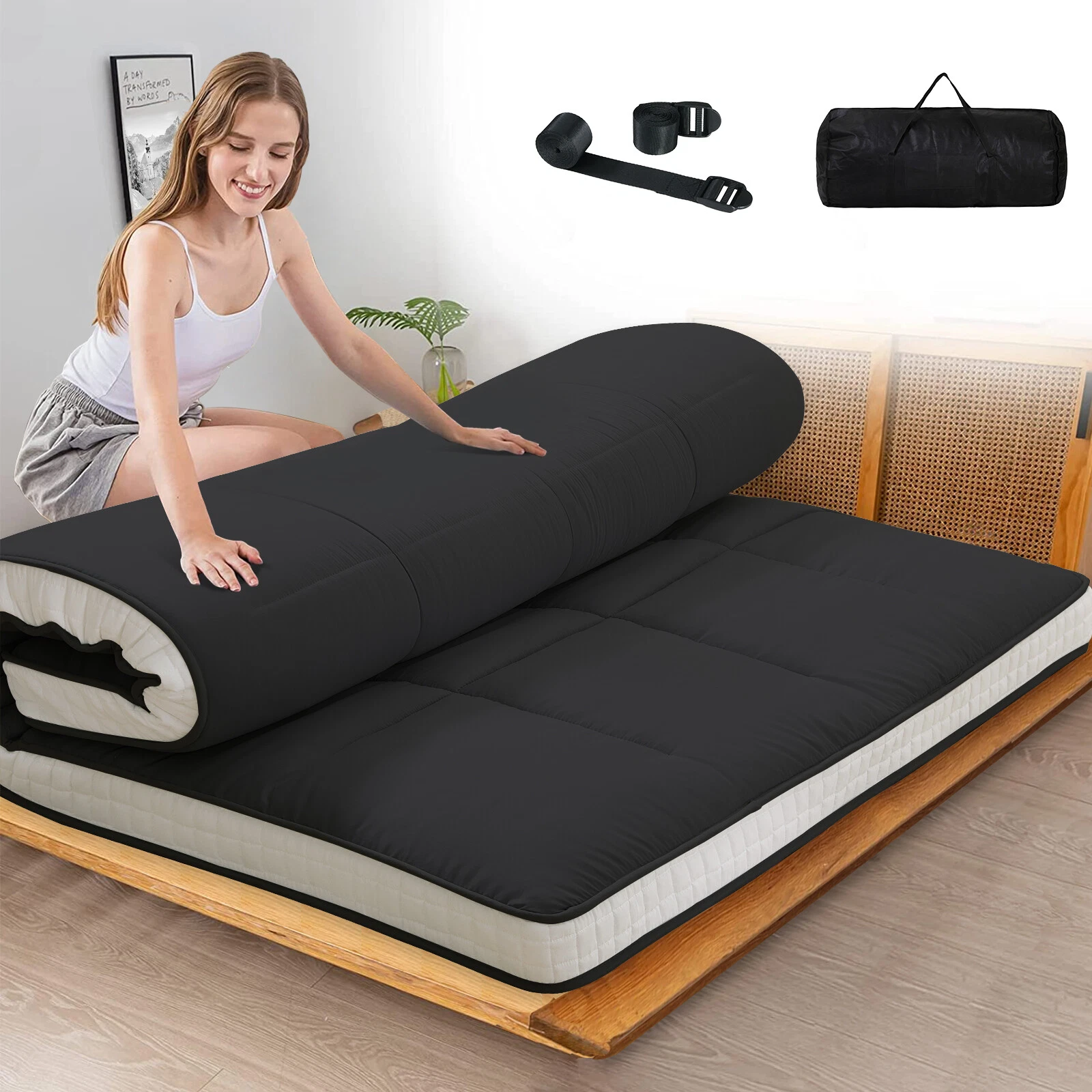 Slsy 80*54*4inch Japanese Floor Mattress Thicken Tatami Mat Dorm Sleeping Pad