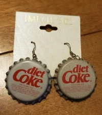 Diet Coke Bottlecap Bottle Cap Earrings Soda Coca Cola Ear Ring Rings