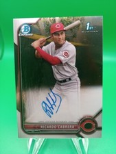 Ricardo Cabrera 2022 Bowman Chrome 1st Bowman Auto Autograph RC Reds