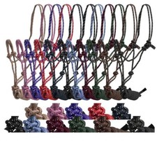 Braided Nylon Cowboy Knot Rope Halter w/ Removable Lead