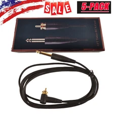 RCA Tattoo Clip Cord 6ft Silicone Cable Machine Gun Power Supply 5-pack