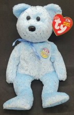 TY 2003 DECADE the 10th ANNIVERSARY BEAR LIGHT BLUE BEANIE BABY - MWMT