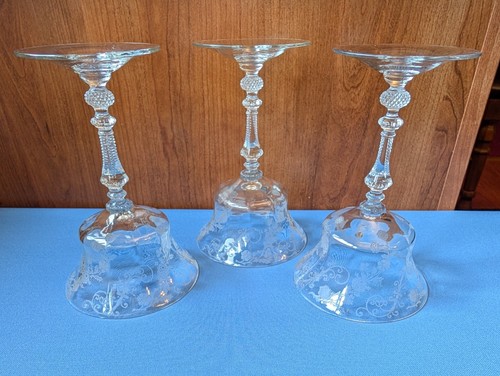 3 vtg 1940s elegant barware dinnerware champagne/tall sherbet CAMBRIDGE ELAINE - Picture 6 of 8